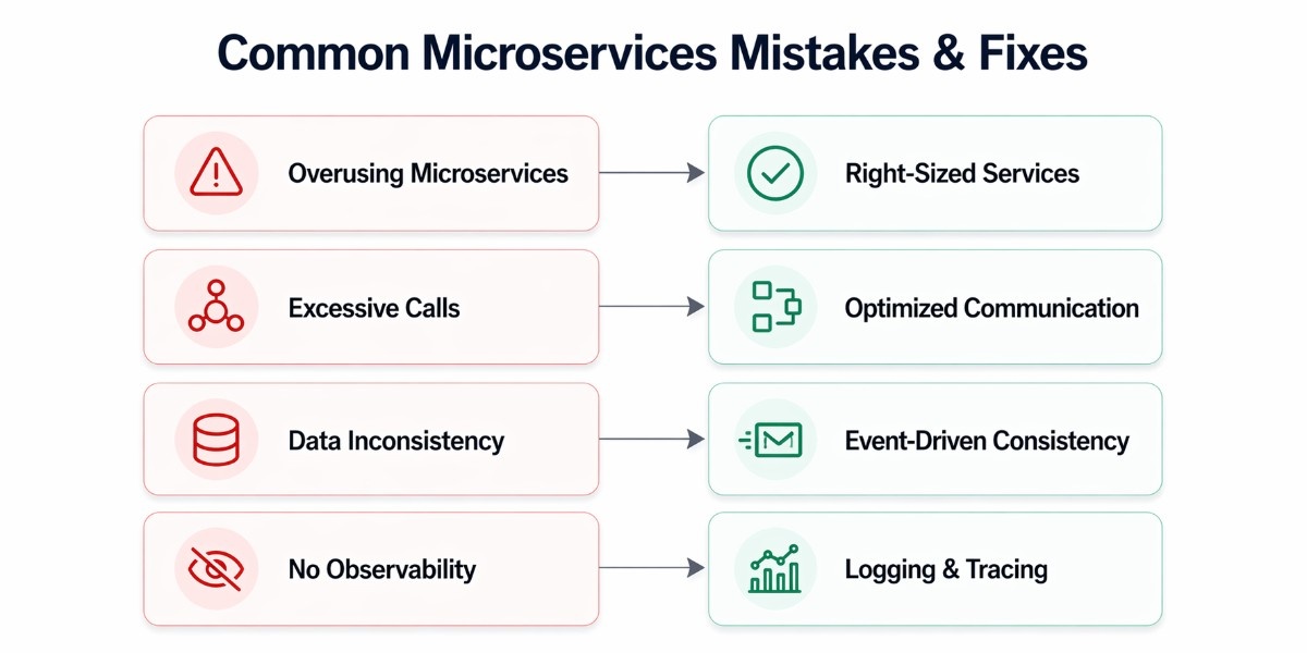 An image showing the common mistake in building microservices and how to avoid that