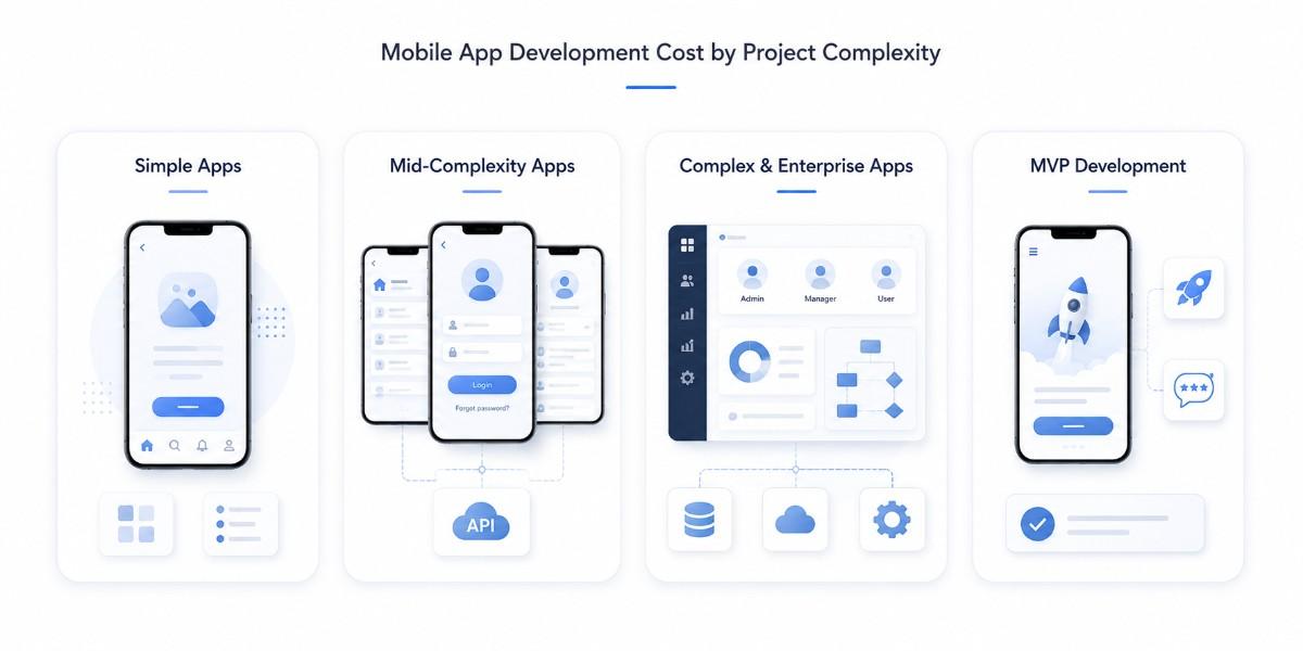 an image showcasing the mobile app development cost by complexity