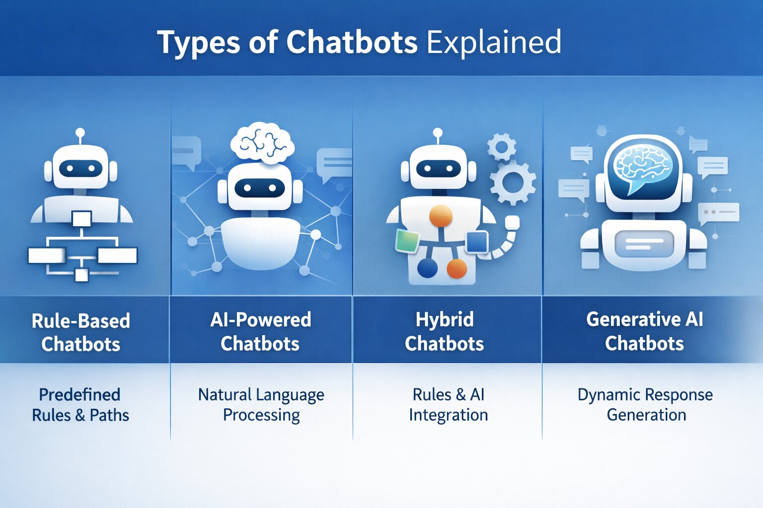 a snapshot of types of chatbots