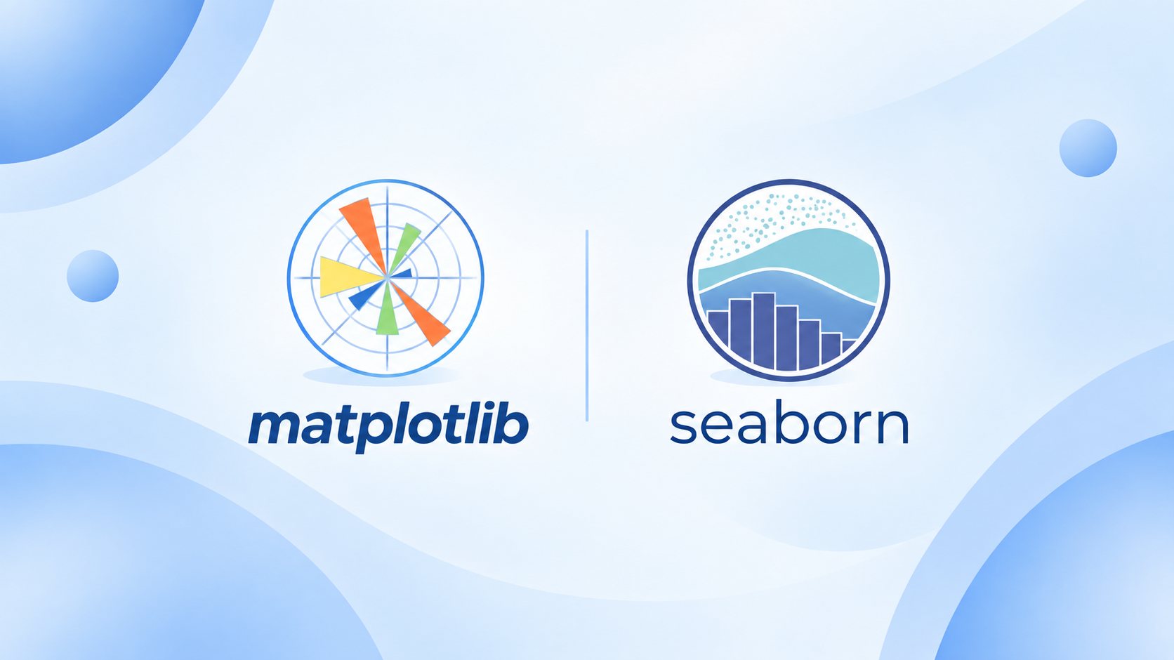 Matplotlib and Seaborn visualization illustration with charts representing data analysis and statistical visualization