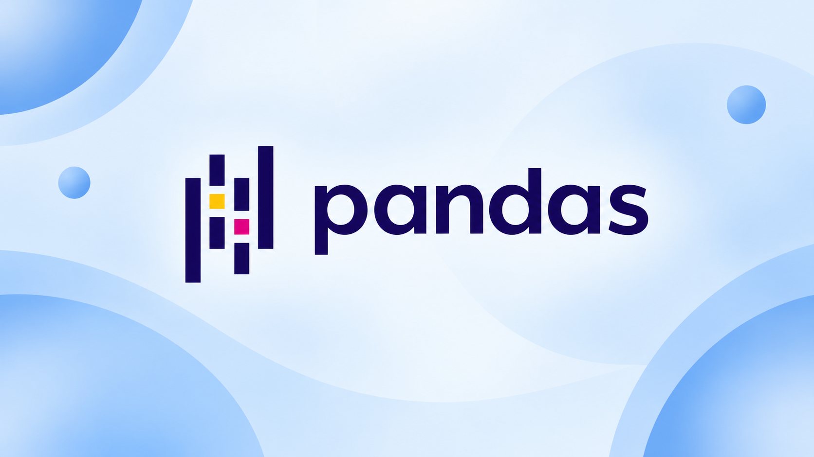 Pandas logo with structured data tables representing data analysis and preprocessing