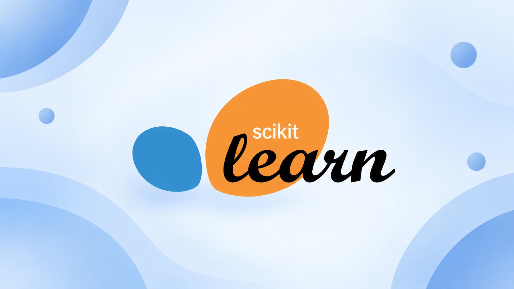 Scikit-learn machine learning illustration with interconnected data points and model nodes
